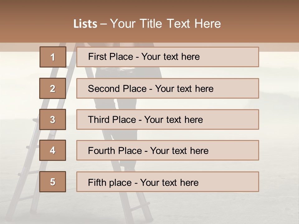 Stairs Landscaped Young PowerPoint Template