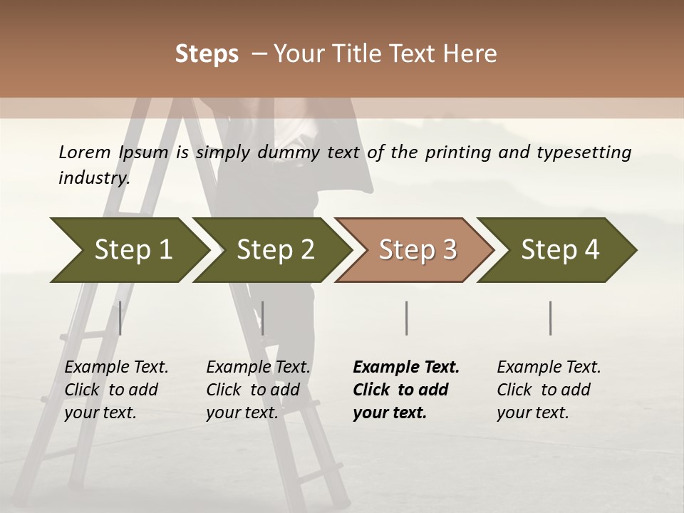 Stairs Landscaped Young PowerPoint Template