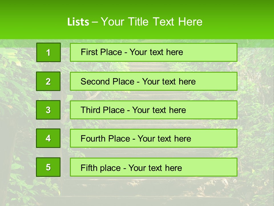 Stairway Forest Park PowerPoint Template