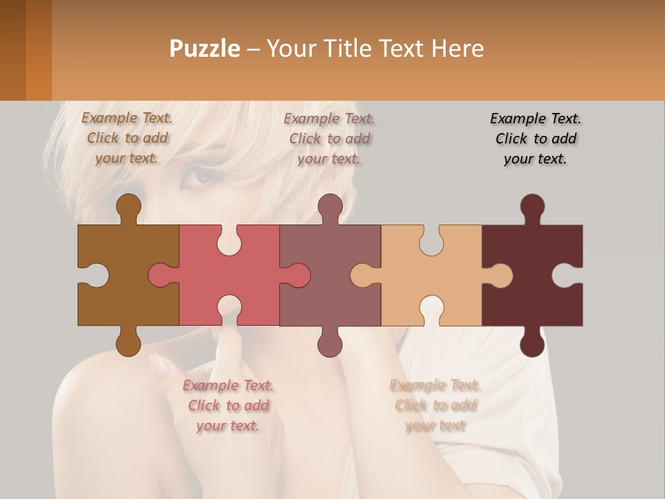 Happy Young Blond PowerPoint Template