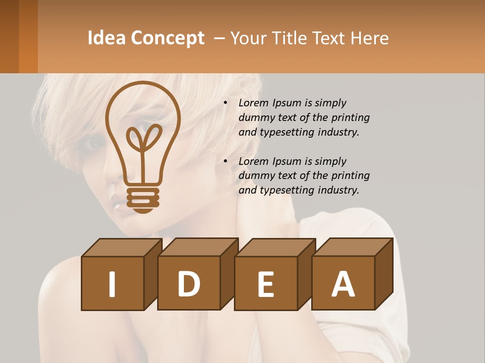 Happy Young Blond PowerPoint Template