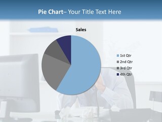 Desk One Person Worker PowerPoint Template
