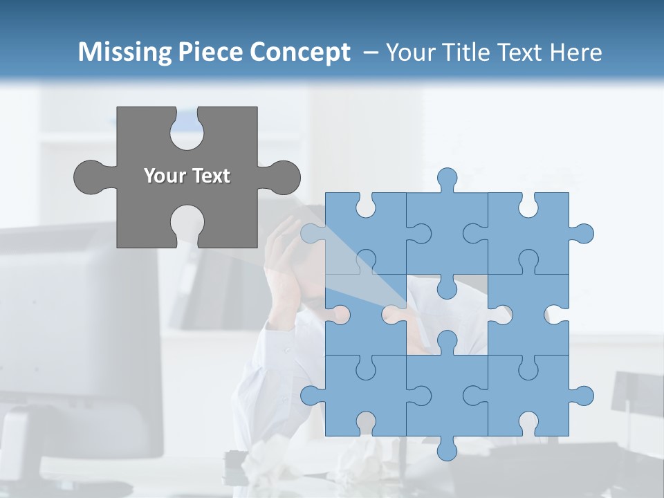 Desk One Person Worker PowerPoint Template