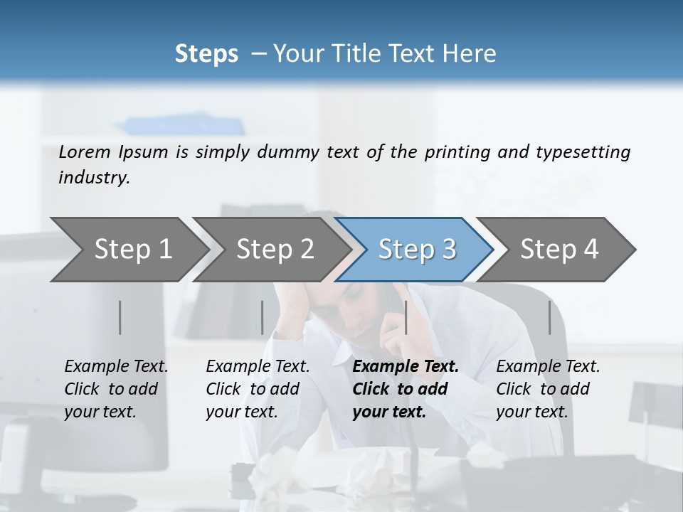 Desk One Person Worker PowerPoint Template