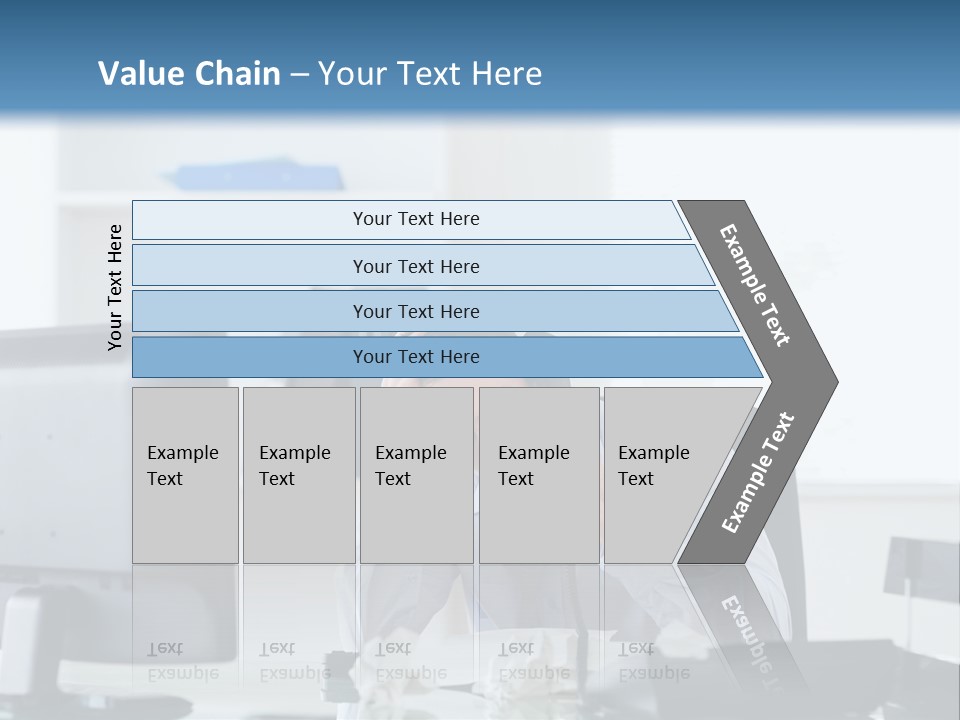 Desk One Person Worker PowerPoint Template