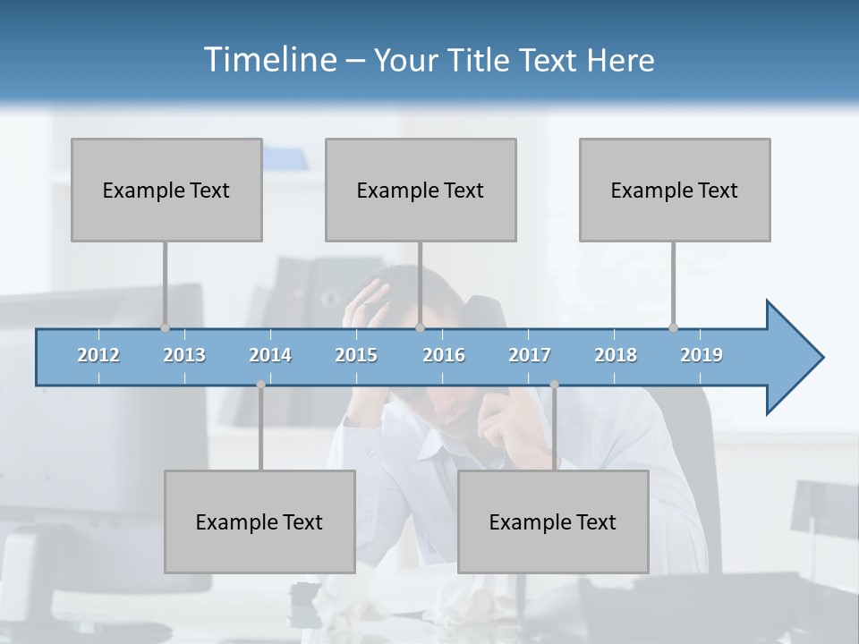 Desk One Person Worker PowerPoint Template