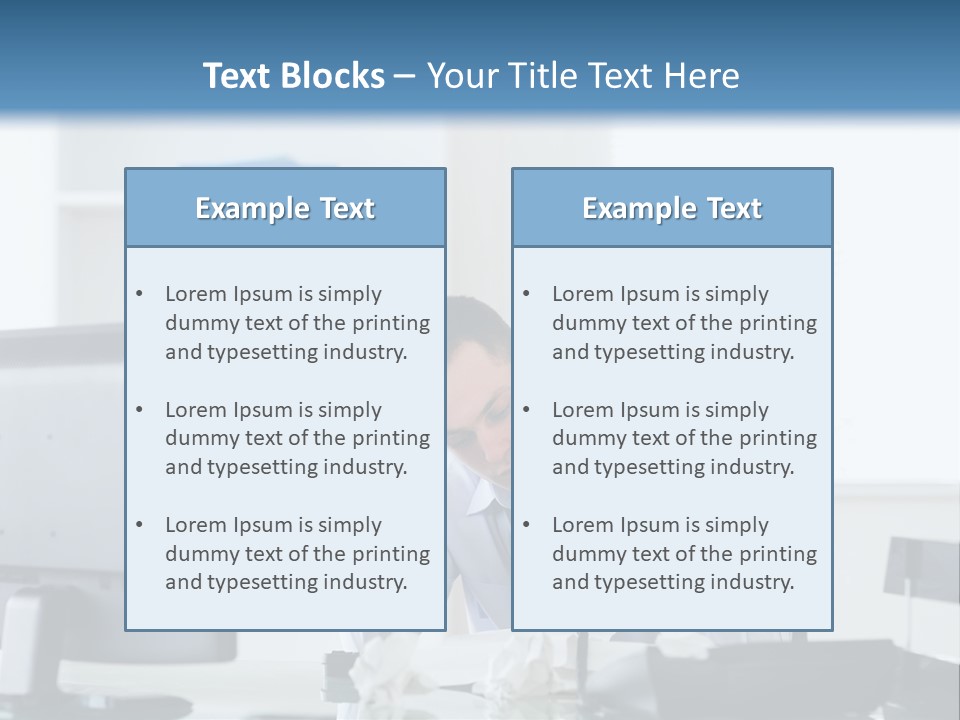 Desk One Person Worker PowerPoint Template