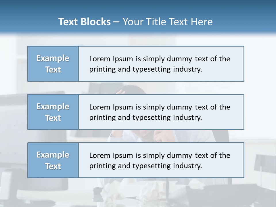 Desk One Person Worker PowerPoint Template