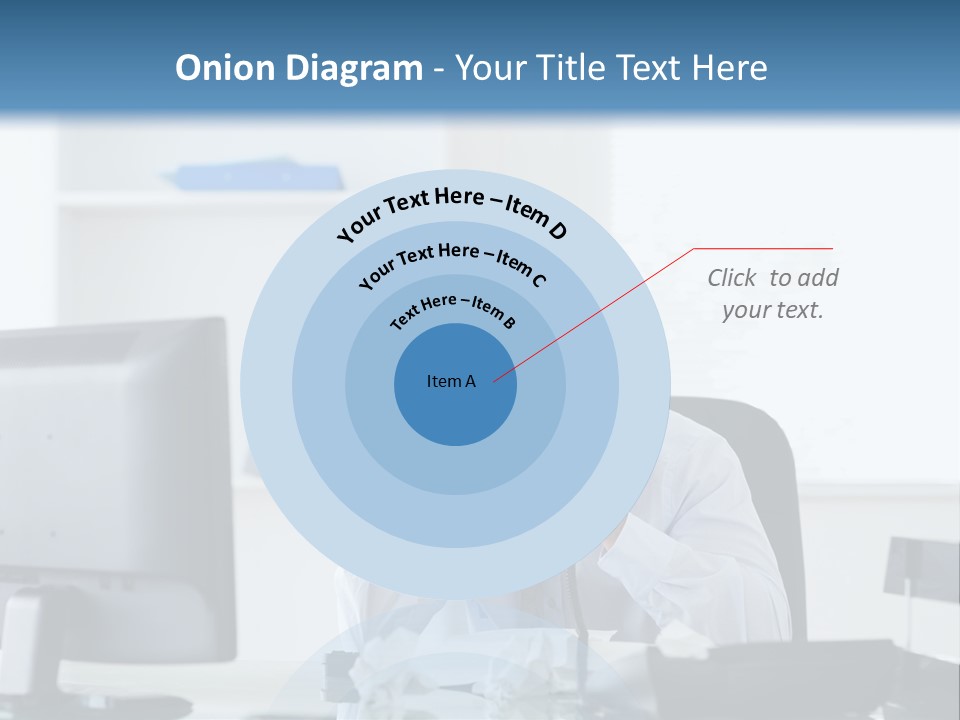 Desk One Person Worker PowerPoint Template