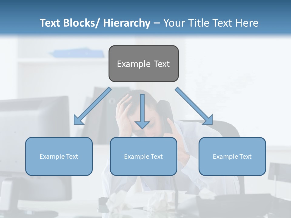 Desk One Person Worker PowerPoint Template