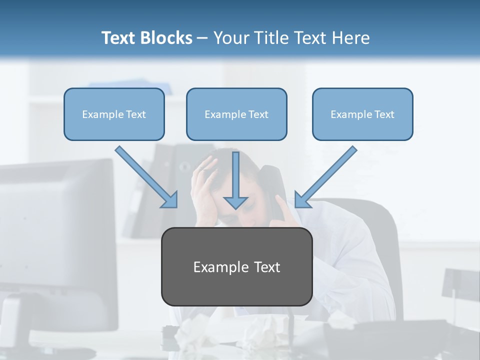 Desk One Person Worker PowerPoint Template