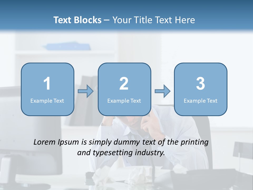 Desk One Person Worker PowerPoint Template