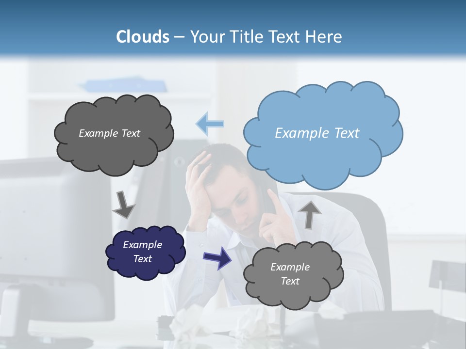 Desk One Person Worker PowerPoint Template