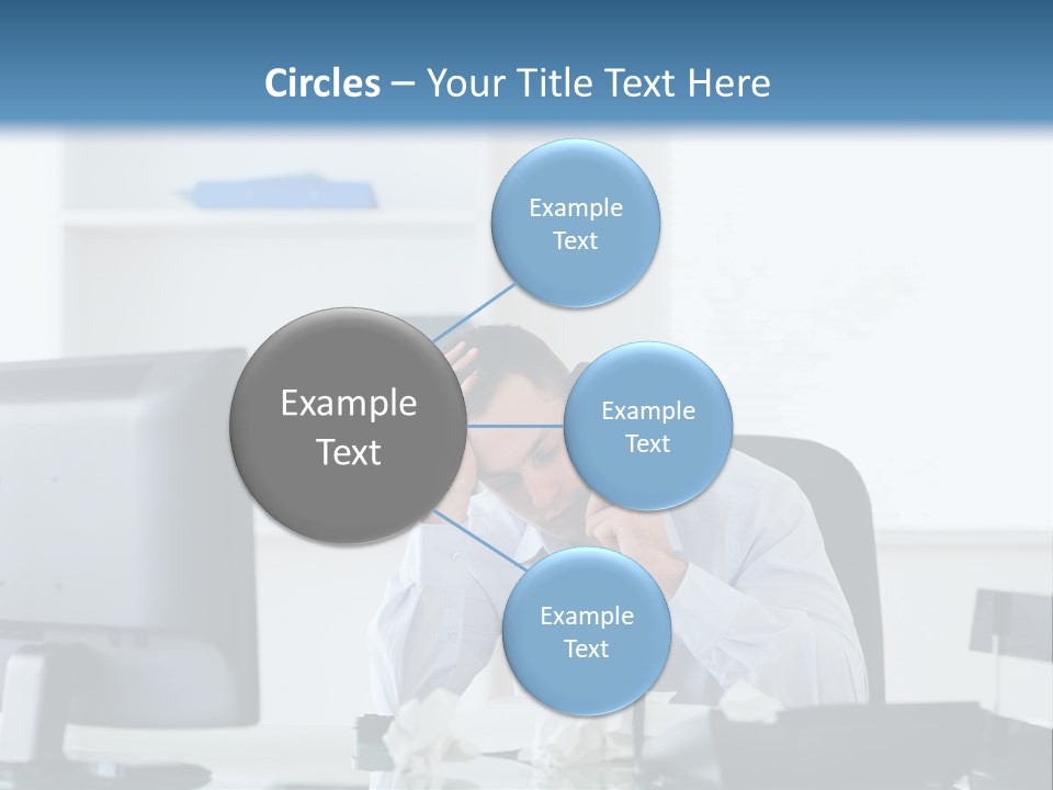 Desk One Person Worker PowerPoint Template