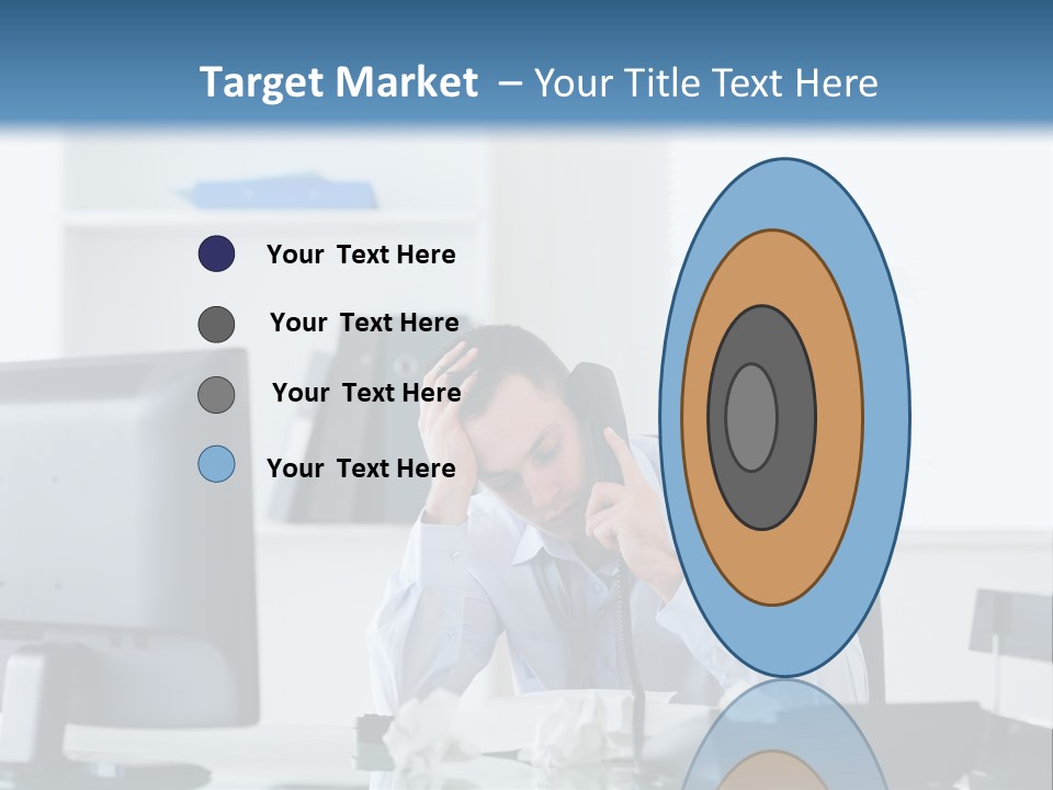 Desk One Person Worker PowerPoint Template