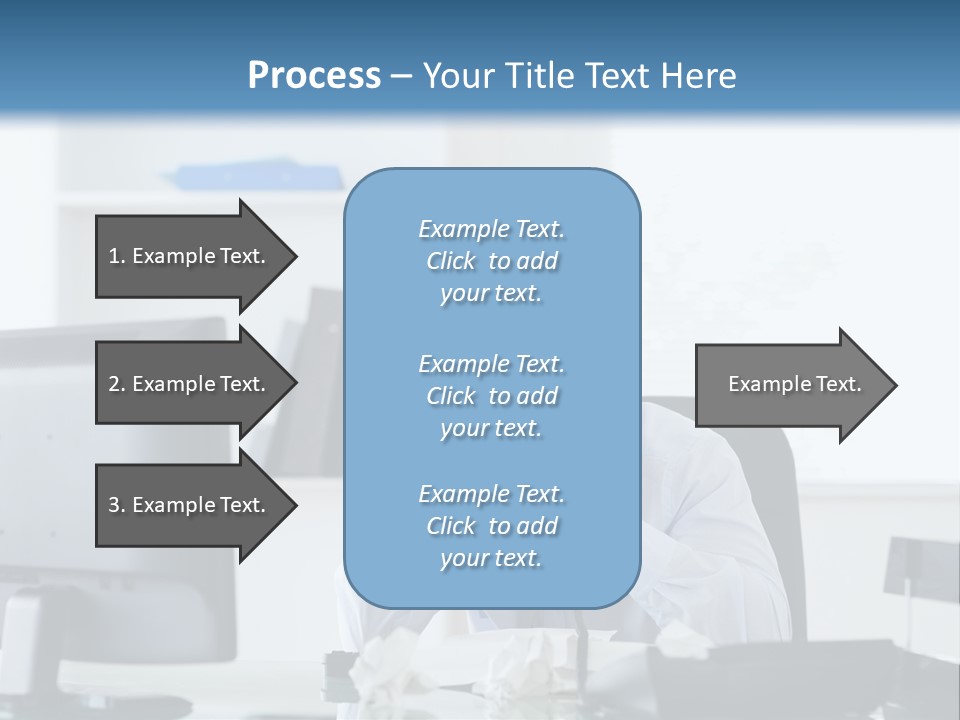 Desk One Person Worker PowerPoint Template