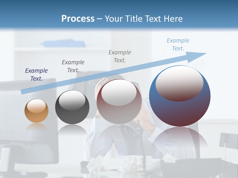 Desk One Person Worker PowerPoint Template