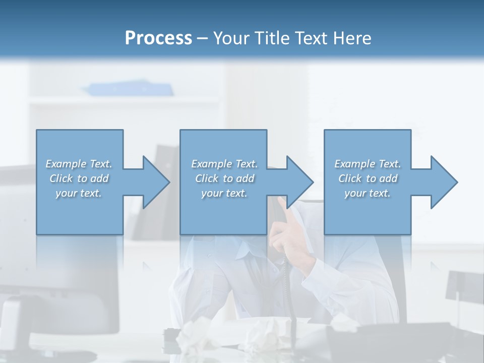 Desk One Person Worker PowerPoint Template