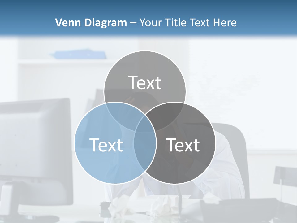 Desk One Person Worker PowerPoint Template