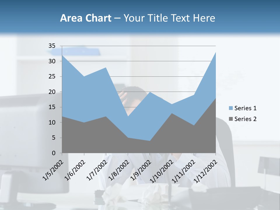 Desk One Person Worker PowerPoint Template