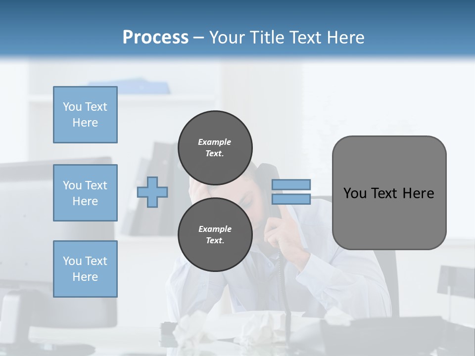 Desk One Person Worker PowerPoint Template