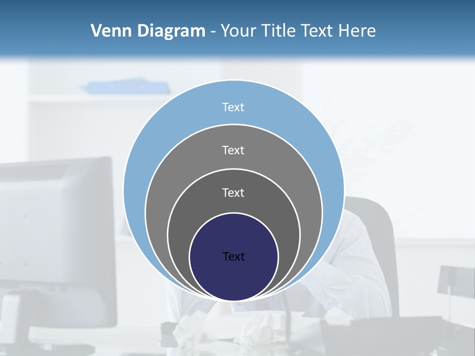 Desk One Person Worker PowerPoint Template