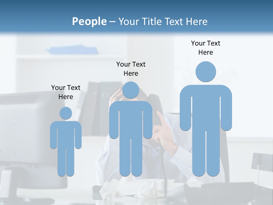 Desk One Person Worker PowerPoint Template