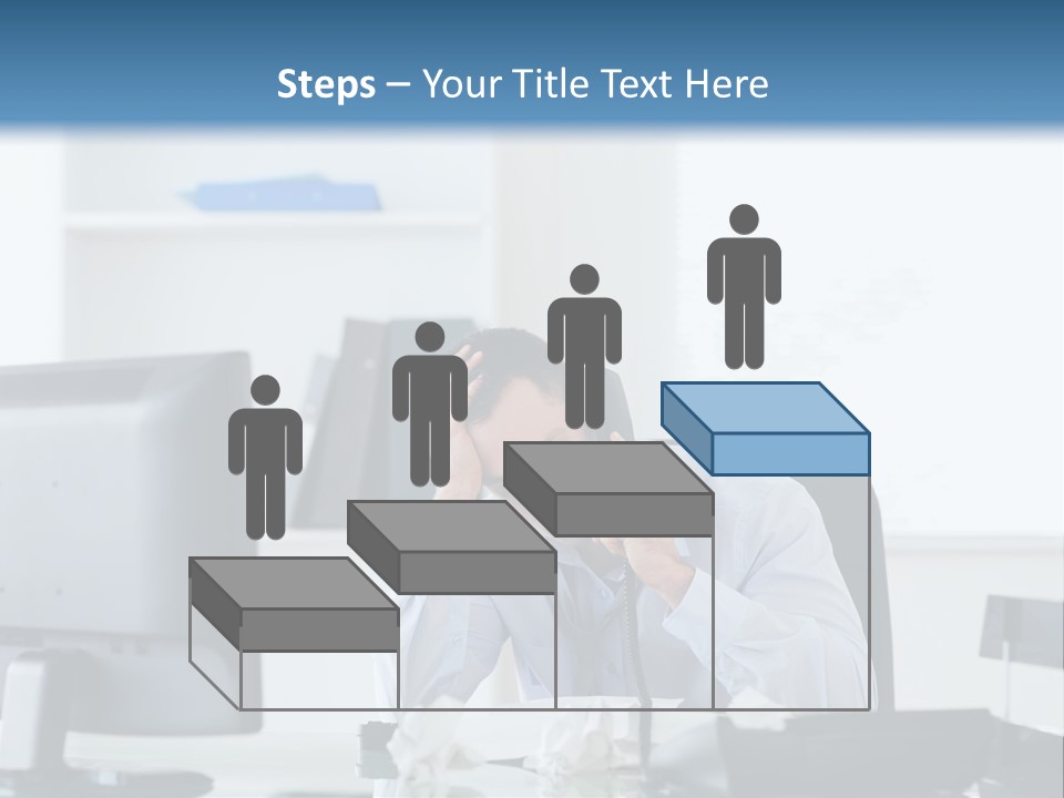 Desk One Person Worker PowerPoint Template