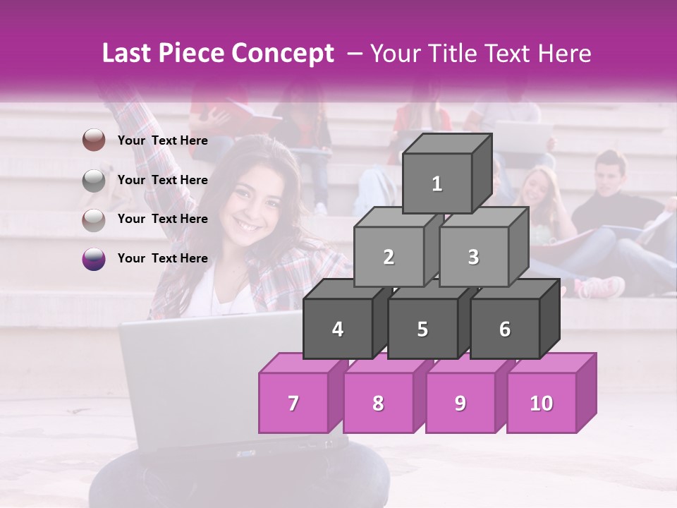 Cube Grey Background PowerPoint Template