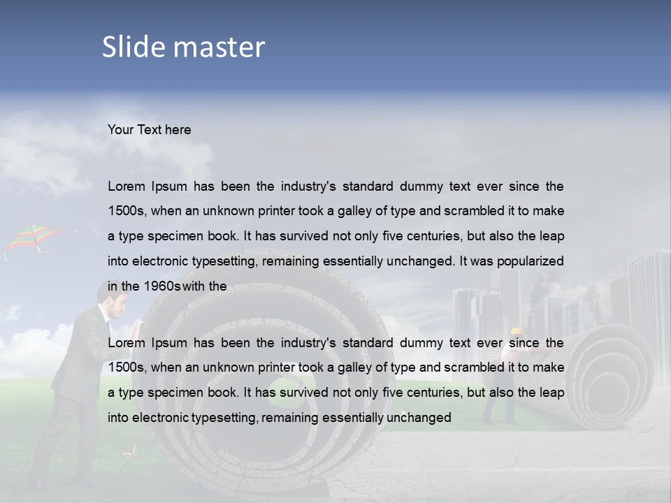 Illustration City Town PowerPoint Template