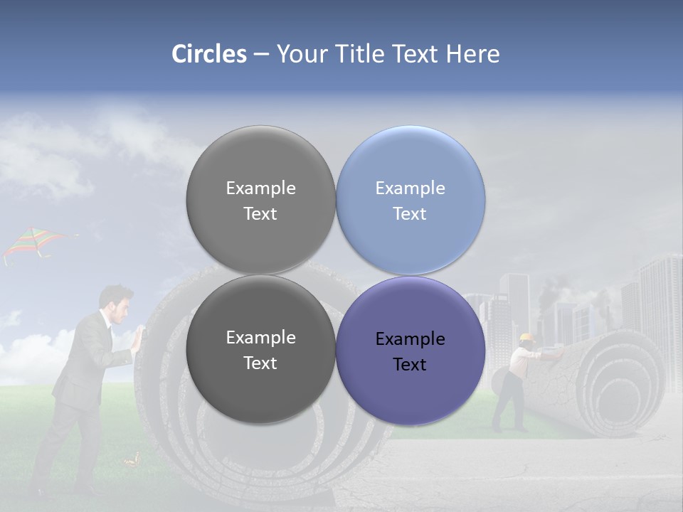 Illustration City Town PowerPoint Template