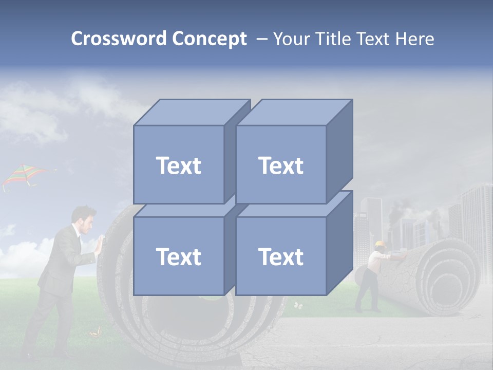 Illustration City Town PowerPoint Template