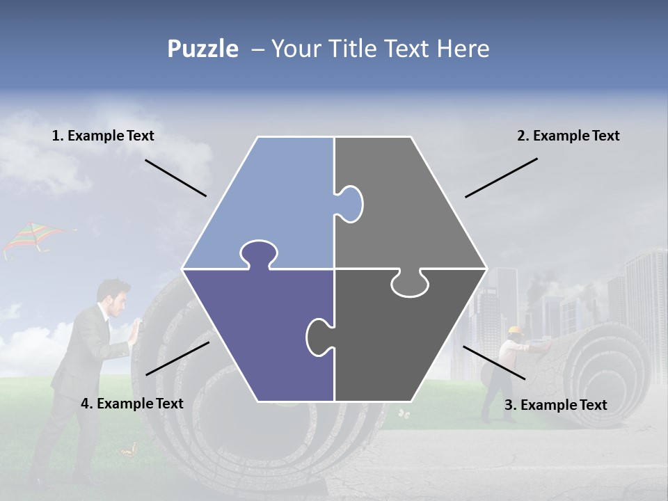 Illustration City Town PowerPoint Template