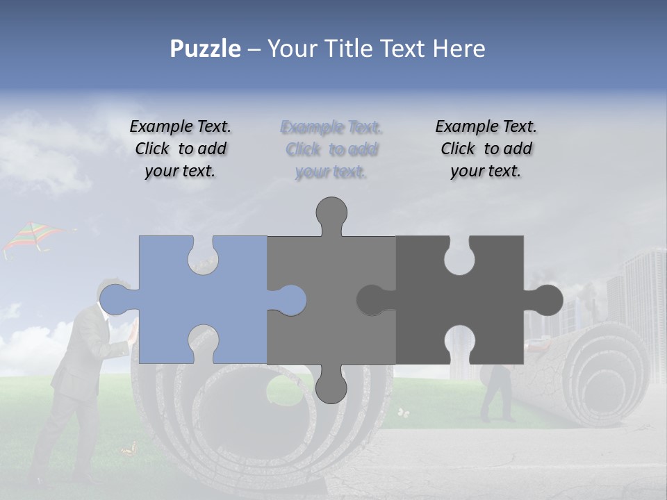 Illustration City Town PowerPoint Template