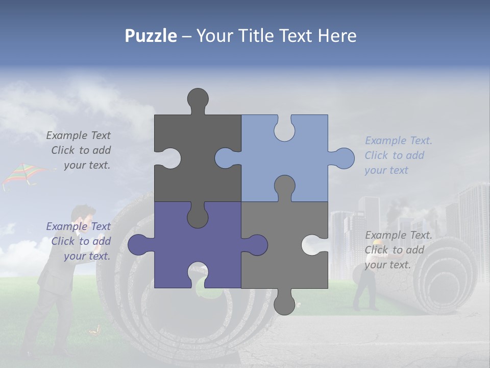 Illustration City Town PowerPoint Template