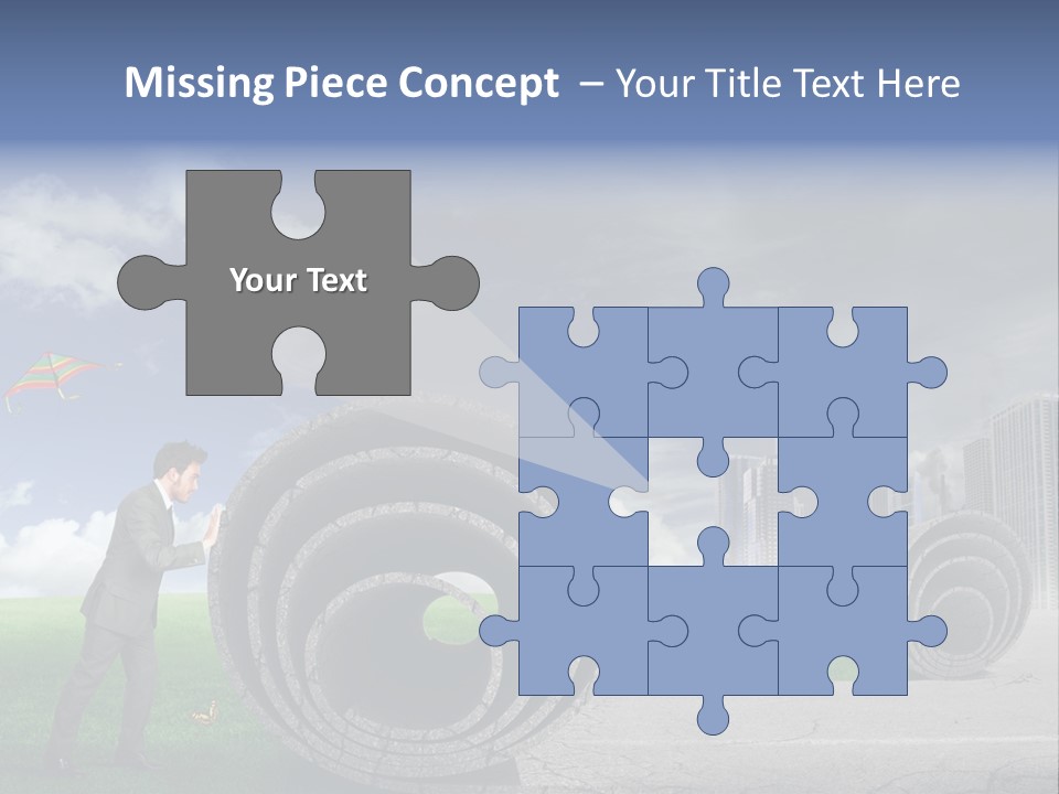 Illustration City Town PowerPoint Template