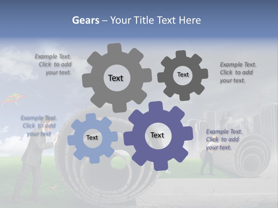 Illustration City Town PowerPoint Template