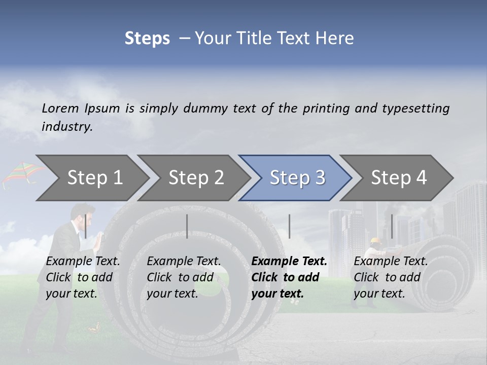 Illustration City Town PowerPoint Template