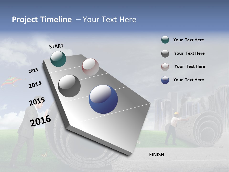 Illustration City Town PowerPoint Template