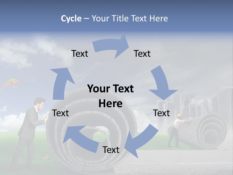 Illustration City Town PowerPoint Template
