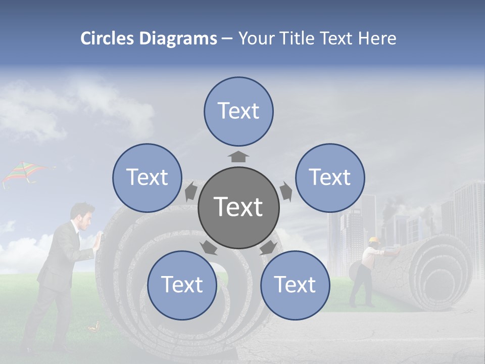 Illustration City Town PowerPoint Template