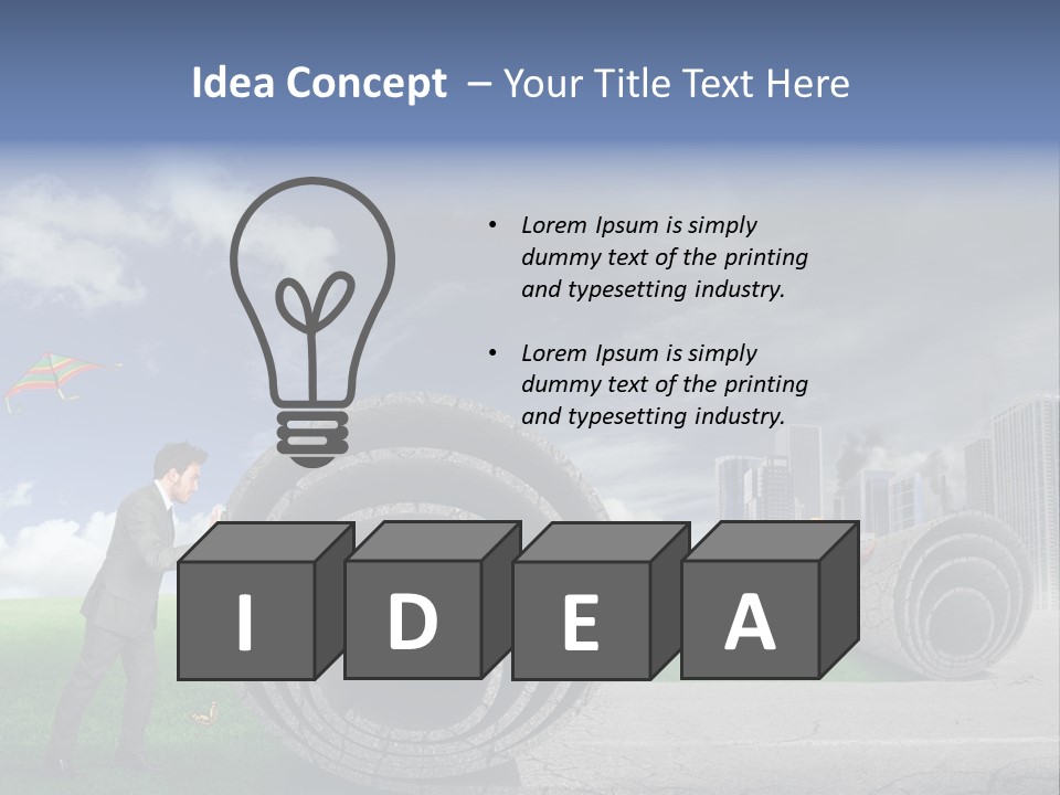 Illustration City Town PowerPoint Template