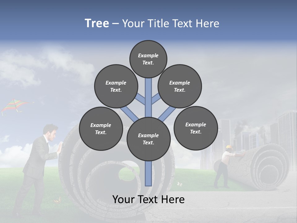 Illustration City Town PowerPoint Template