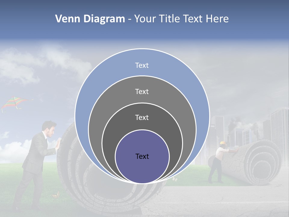 Illustration City Town PowerPoint Template