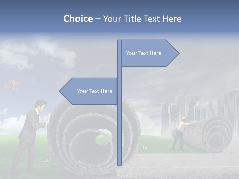 Illustration City Town PowerPoint Template