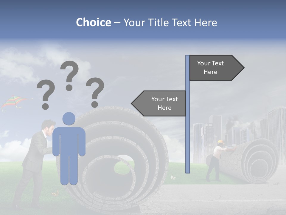 Illustration City Town PowerPoint Template