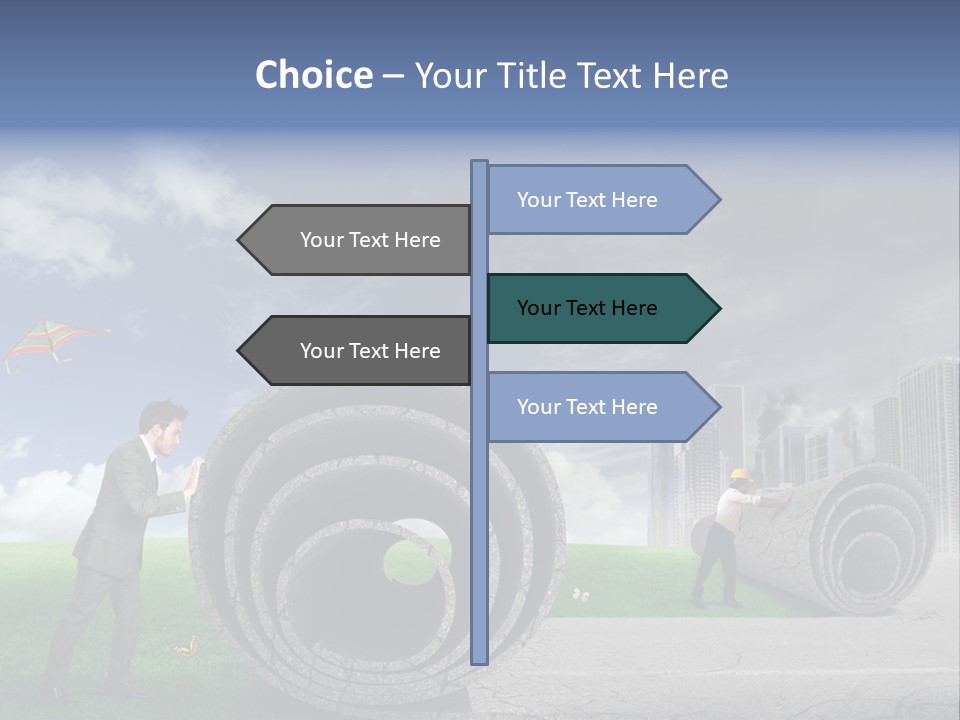 Illustration City Town PowerPoint Template