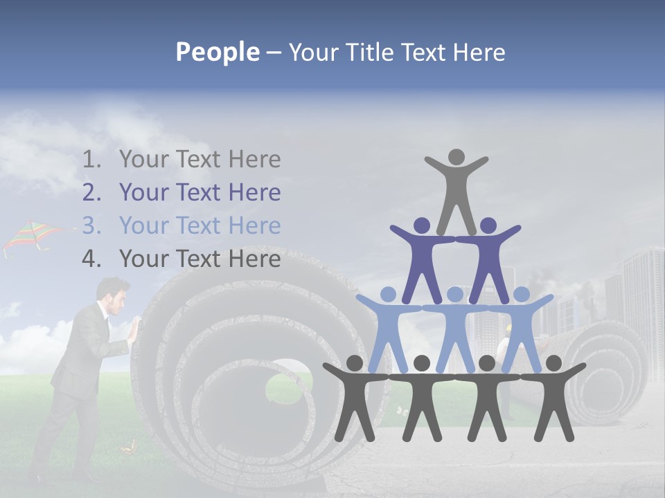 Illustration City Town PowerPoint Template