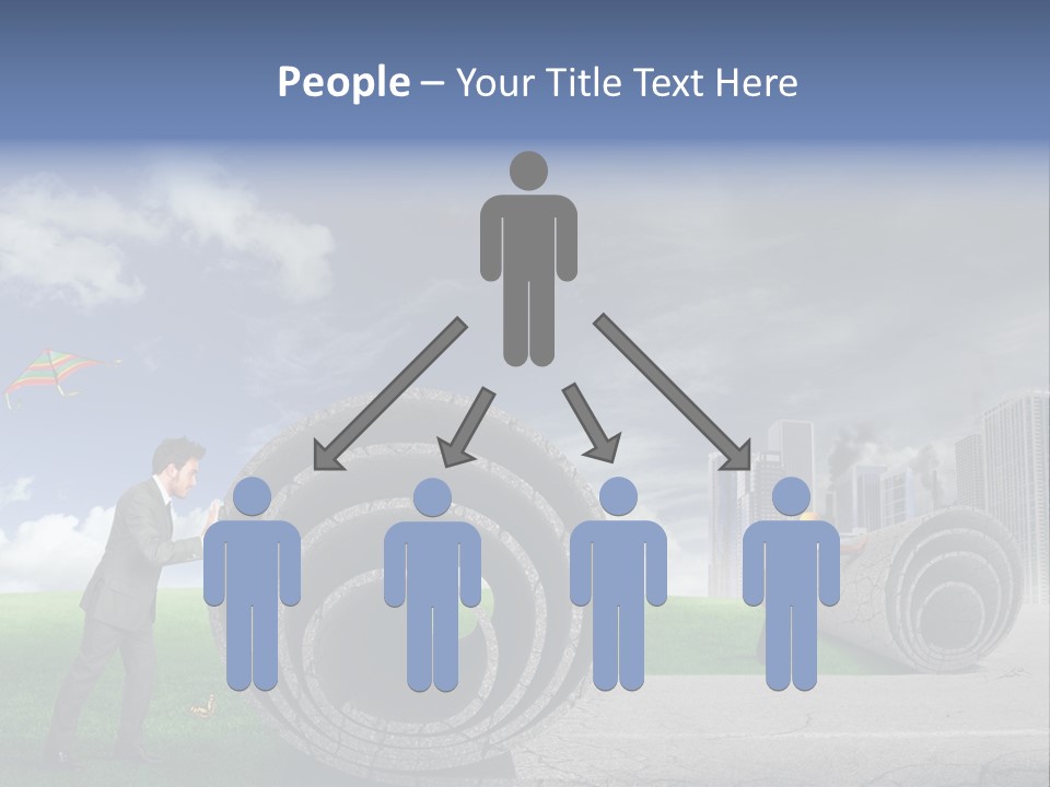 Illustration City Town PowerPoint Template