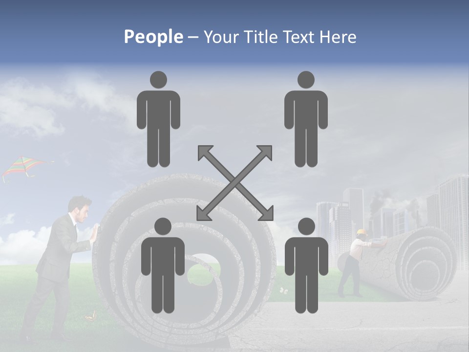 Illustration City Town PowerPoint Template